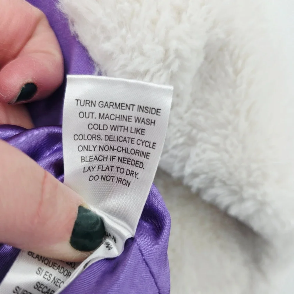 LOL Surprise‎ Girls Purple Fuzzy Sleeve Bomber Jacket Kids M 7/8